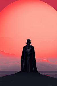 Darth Vader Minimalist Art 4k (240x320) Resolution Wallpaper