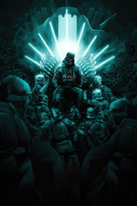 Darth Vader Sitting On Crown (1080x2160) Resolution Wallpaper