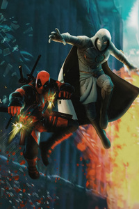 720x1280 Deadpool And Moon Knight Unpredictable Alliance