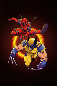 Deadpool And Wolverine Analyzing (240x320) Resolution Wallpaper