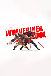 Deadpool And Wolverine Artwork (240x400) Resolution Wallpaper