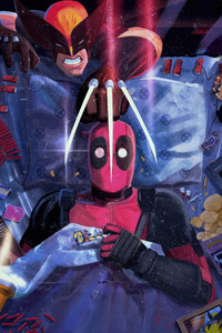 Deadpool And Wolverine Funny Artwork (1080x2280) Resolution Wallpaper
