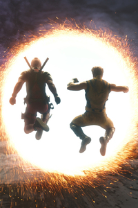 Deadpool And Wolverine Inter Dimensional Portal (1280x2120) Resolution Wallpaper
