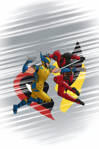 Deadpool And Wolverine Long Way Fight (1080x2160) Resolution Wallpaper