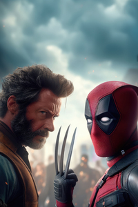 Deadpool And Wolverine Rivals (640x960) Resolution Wallpaper