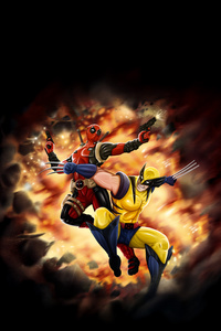 Deadpool And Wolverine Stylish Pause (1280x2120) Resolution Wallpaper