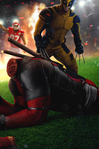 Deadpool And Wolverine Super Bowl (360x640) Resolution Wallpaper