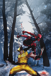 Deadpool And Wolverine Trouble Together (1280x2120) Resolution Wallpaper