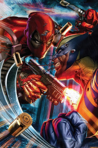 Deadpool Banter Battles Wolverine (240x400) Resolution Wallpaper