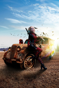 Deadpool Female Sidekick Hits The Road (480x800) Resolution Wallpaper