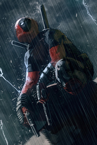 Deadpool In The Rain