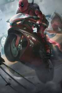 Deadpool On Super Bike