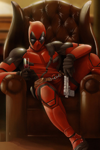 Deadpool Sitting On Sofa 4k