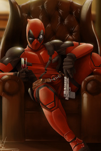 Deadpool Sitting On Sofa