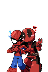 480x854 Deadpool Spiderman Art 4k