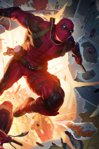 Deadpool The Unconventional Fighter (240x400) Resolution Wallpaper