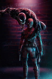 Deadpool X Venom Unleashed (320x480) Resolution Wallpaper
