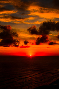 Deep Red Sunset Seashore 4k