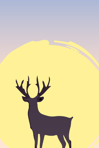 Deer At Sunset Minimal 4k (240x320) Resolution Wallpaper