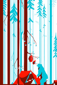 Deer Forest Illustration (750x1334) Resolution Wallpaper