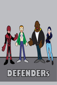 Defenders Tv Show Cartoon Artwork (1125x2436) Resolution Wallpaper