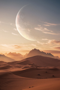 Desert Moon 4k