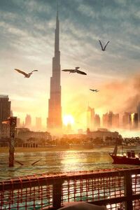 Deus Ex Mankind Divided Dubai (320x568) Resolution Wallpaper