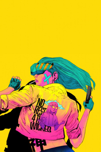 Digital Diva Embracing Vibrancy In Abstract Coolness (1280x2120) Resolution Wallpaper
