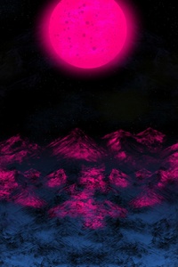 Digital Purple Night Moon (320x480) Resolution Wallpaper