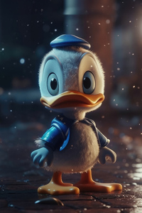 1080x2280 Disney Donald Duck In Rain Cute 5k