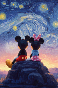 Disney Mickey And Minnie Starry Night (720x1280) Resolution Wallpaper