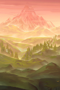 Distant Mountain Digital Art (1080x2280) Resolution Wallpaper
