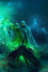 Doctor Doom Vs Captain America (320x568) Resolution Wallpaper