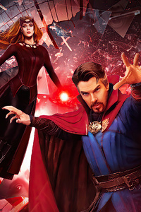 480x800 Doctor Strange And Scarlet Witch In Multiverse Of Madness