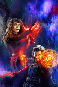 480x800 Doctor Strange And Scarlet Witch Sorcerous Alliance