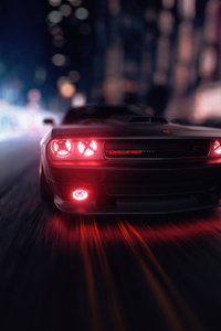 Dodge Challenger Angel Headlights 4k (800x1280) Resolution Wallpaper