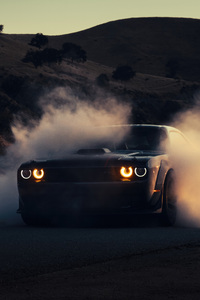 1080x2280 Dodge Challenger Drifting In Style