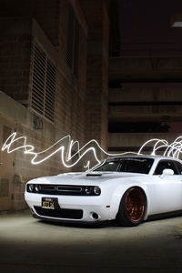 Dodge Challenger Muscle Car Photography Long Exposure (640x1136) Resolution Wallpaper