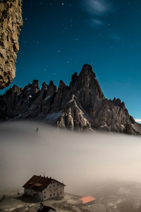 Dolomites Mountain Range Italy Scenery Clouds Sky (1125x2436) Resolution Wallpaper
