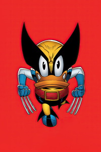 Donald Duck Became Wolverine (240x400) Resolution Wallpaper