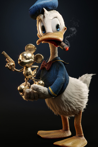 1080x1920 Donald Duck Found A Treasure 4k