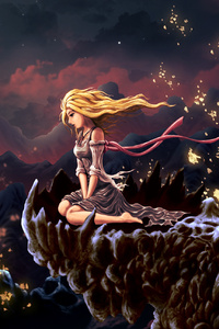 Dragon And Girl (1080x2160) Resolution Wallpaper
