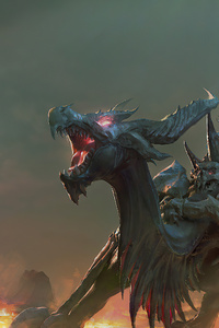 Dragon And His King (640x960) Resolution Wallpaper