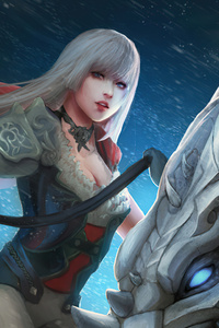 Dragon Rider Girl (1440x2560) Resolution Wallpaper