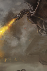 Dragon Throwing Flame 4k (240x320) Resolution Wallpaper