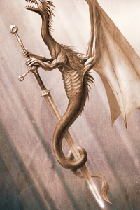 Dragon With Sword 4k (320x568) Resolution Wallpaper