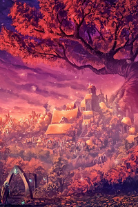 Dreamy Forest Painting Art 4k (360x640) Resolution Wallpaper