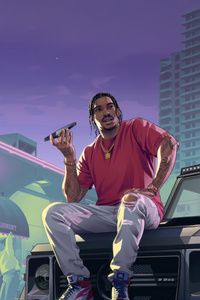 Drequan Priest In Gta 6 (640x960) Resolution Wallpaper