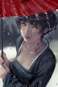 Drizzle Anime Girl With Umbrella