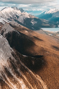 Drone View Landscape Mountains Top View (480x800) Resolution Wallpaper